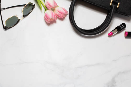 Stock photo black and white desk and notebook